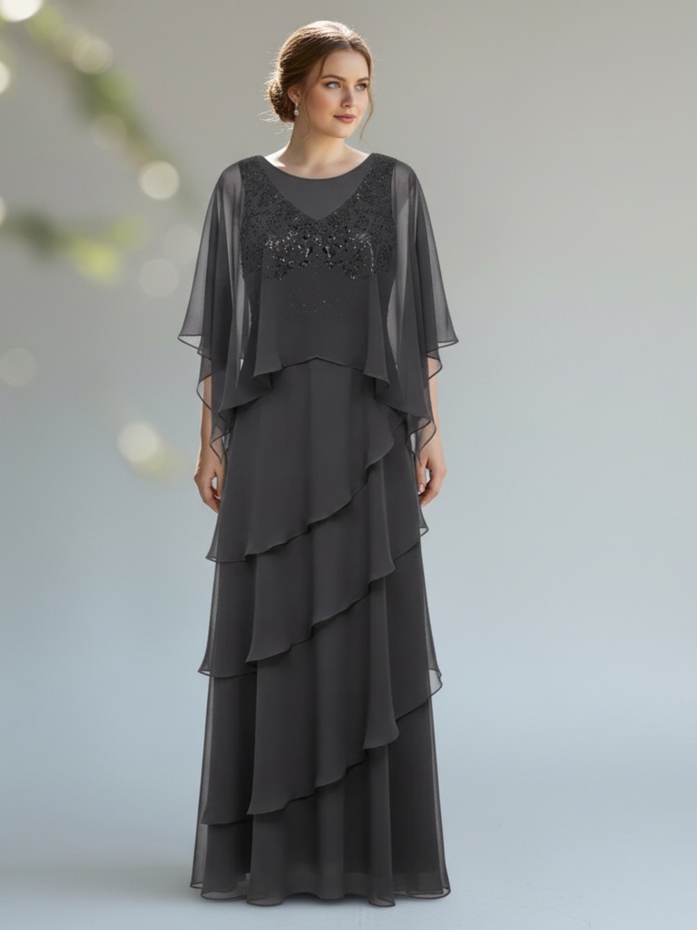 Mother of Bride or Groom Wedding gown Formal Wear Dusty Plum layered Size 20